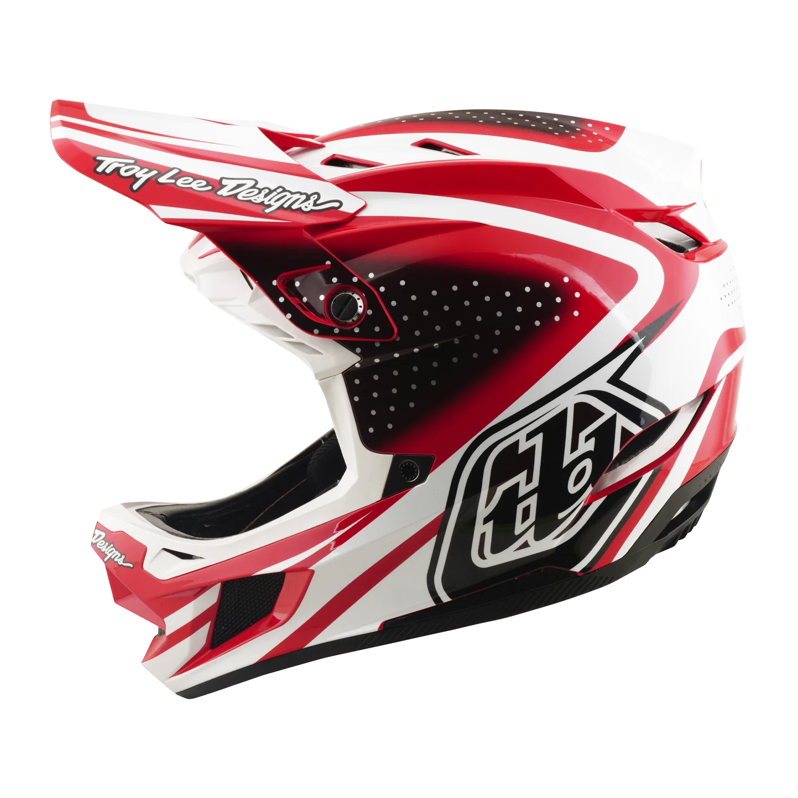 Kask MTB TROY LEE DESIGNS D4 POLYACRYLITE MIPS THE LINE czerwony/biały