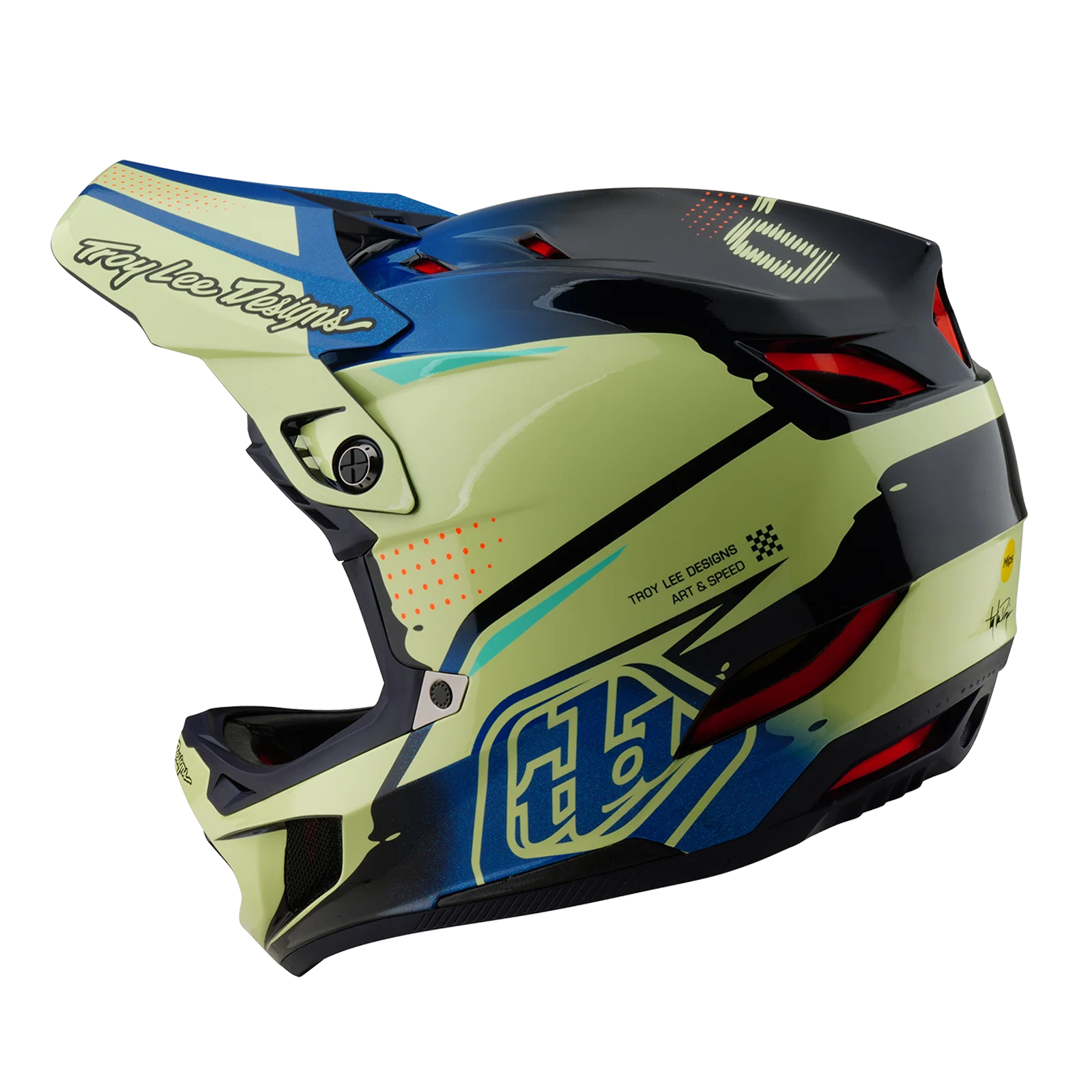 Kask MTB Troy Lee Design D4 COMPOSITE MIPS Drip Yellow - Image 2