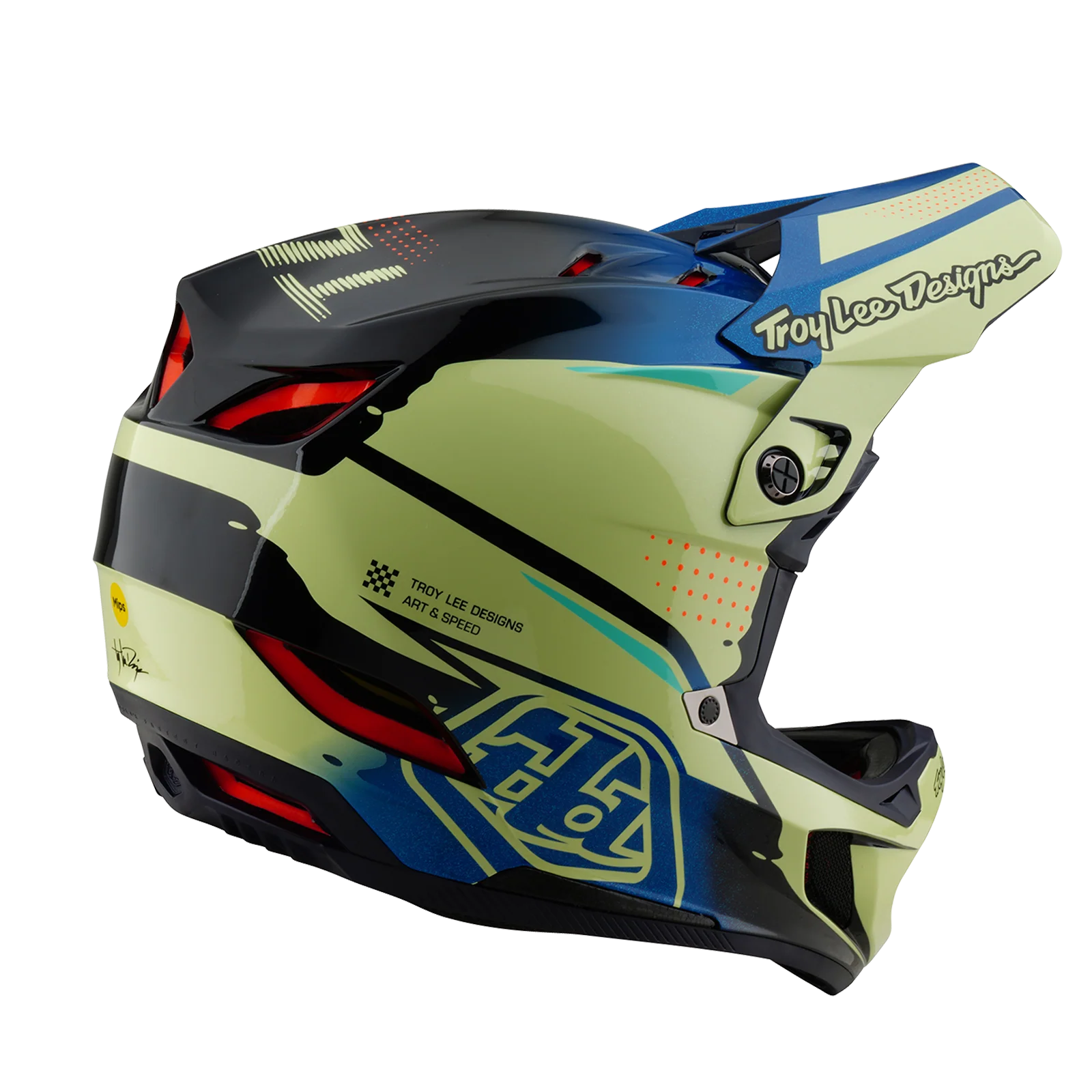 Kask MTB Troy Lee Design D4 COMPOSITE MIPS Drip Yellow - Image 4