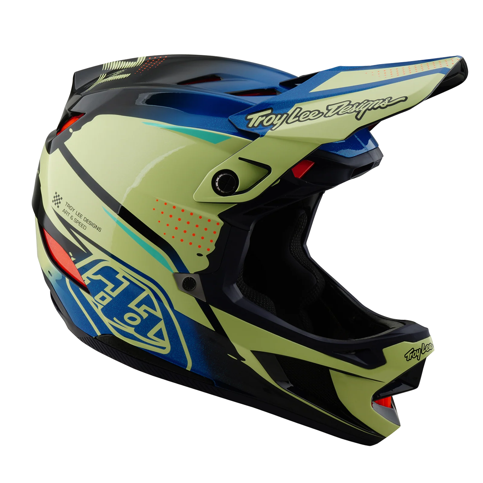 Kask MTB Troy Lee Design D4 COMPOSITE MIPS Drip Yellow - Image 6