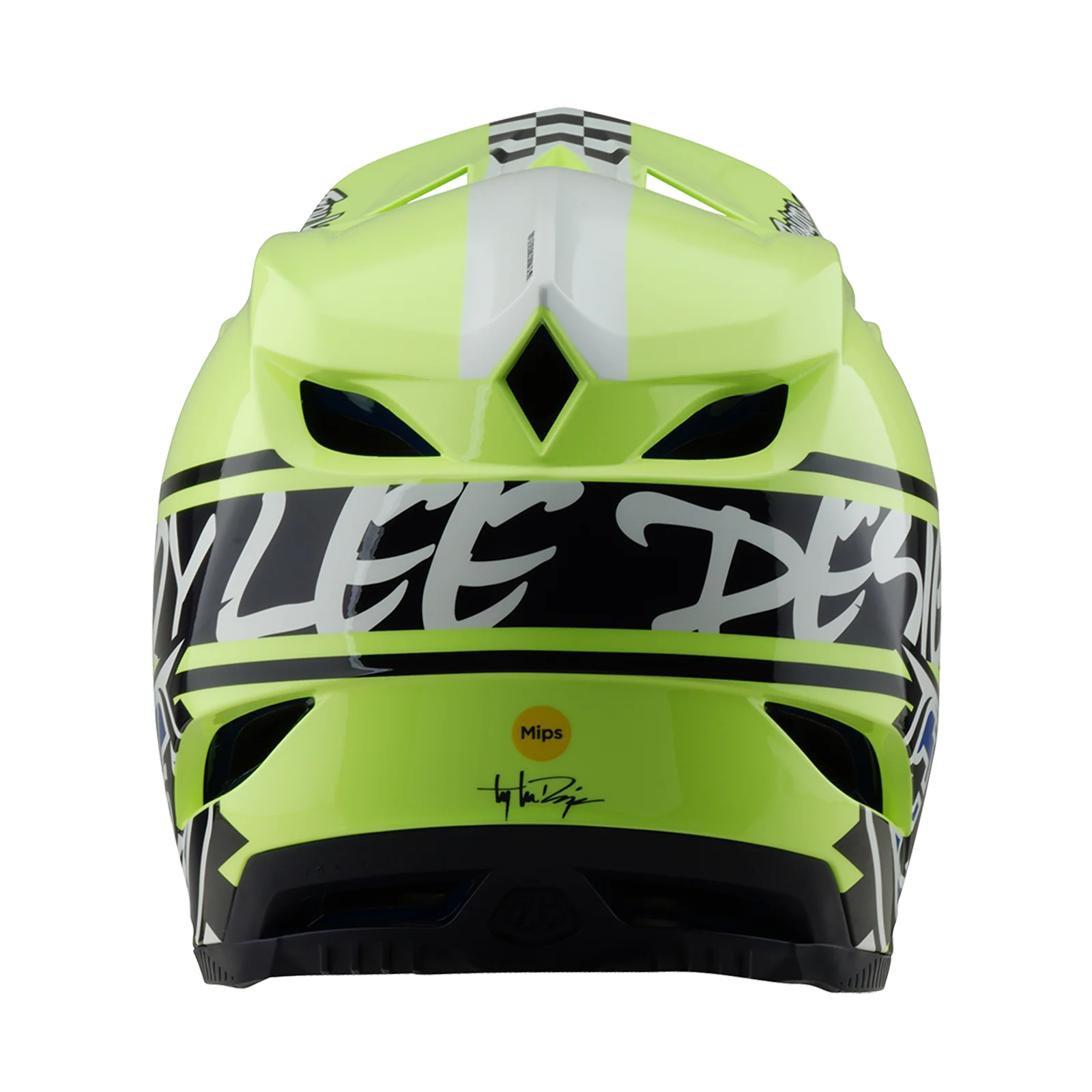 Kask MTB Troy Lee Design D4 POLYACRYLITE MIPS FIFTY 50 żółty/niebieski - Image 3
