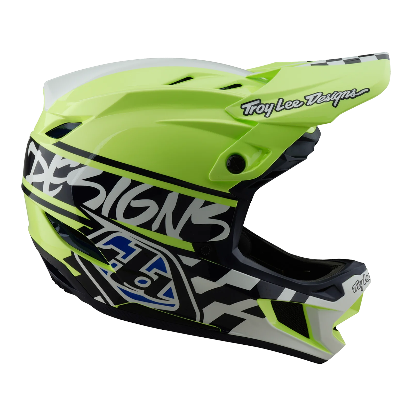 Kask MTB Troy Lee Design D4 POLYACRYLITE MIPS FIFTY 50 żółty/niebieski - Image 5
