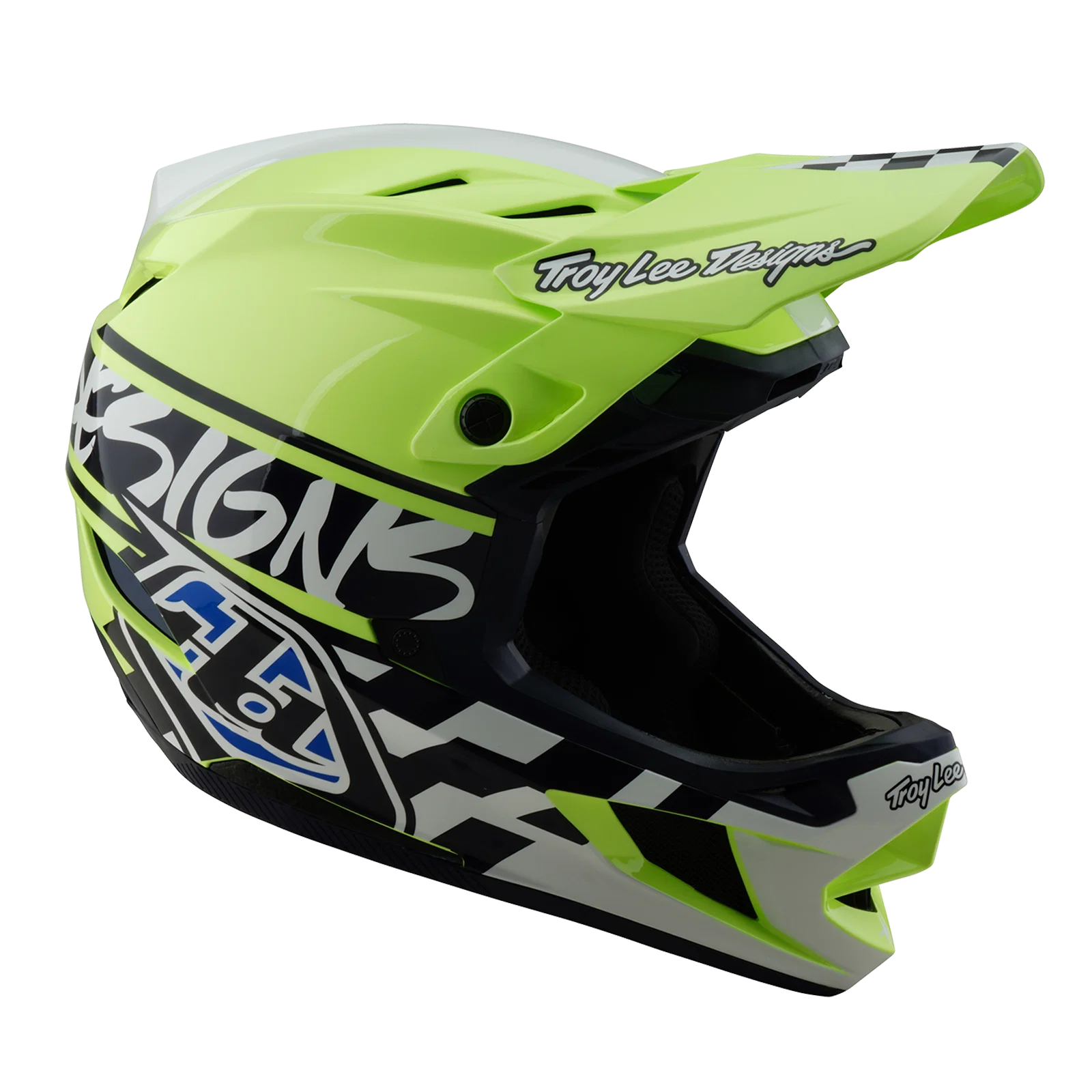 Kask MTB Troy Lee Design D4 POLYACRYLITE MIPS FIFTY 50 żółty/niebieski - Image 6