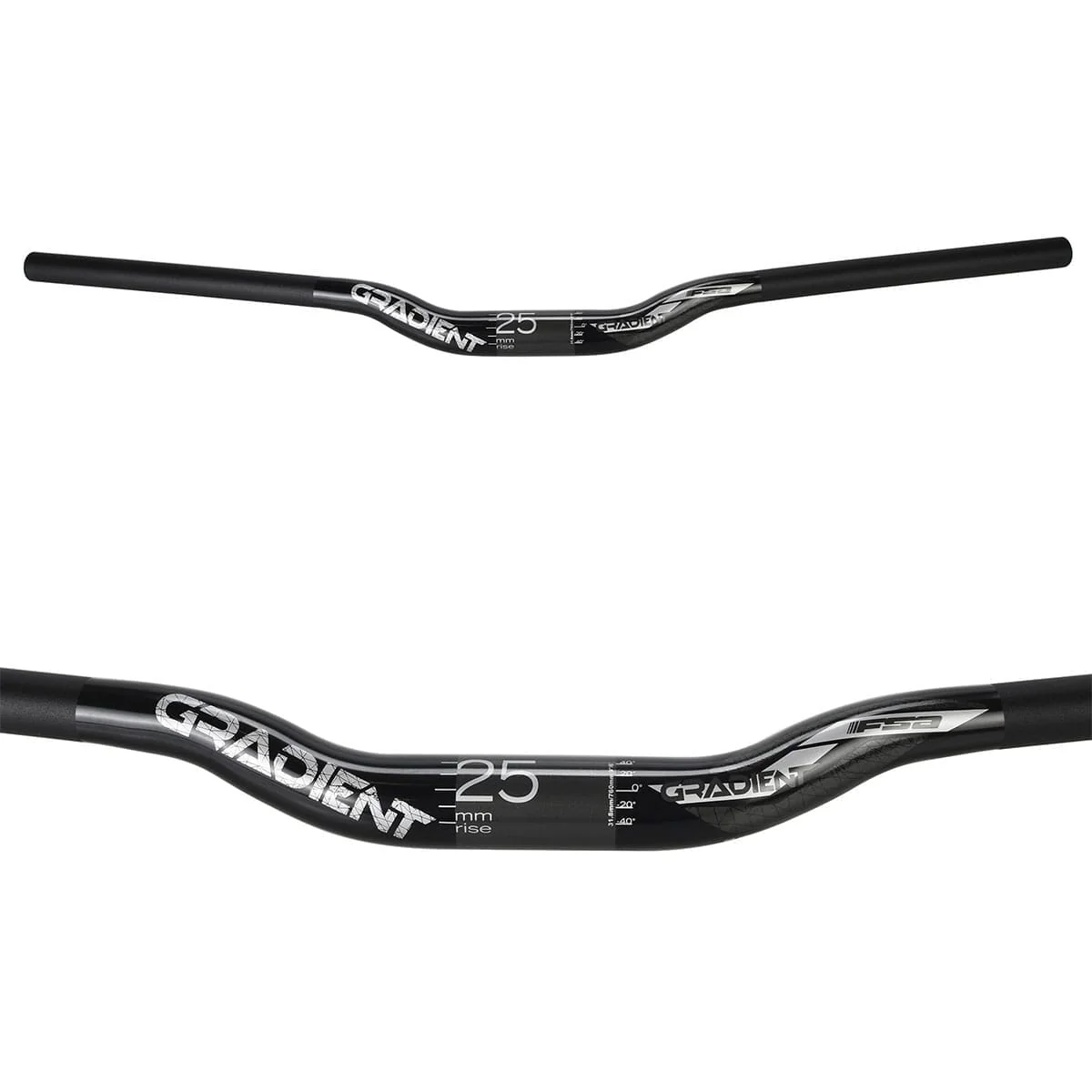 Kierownica FSA GRADIENT Aluminium Rise 25mm 31.8/760mm czarna