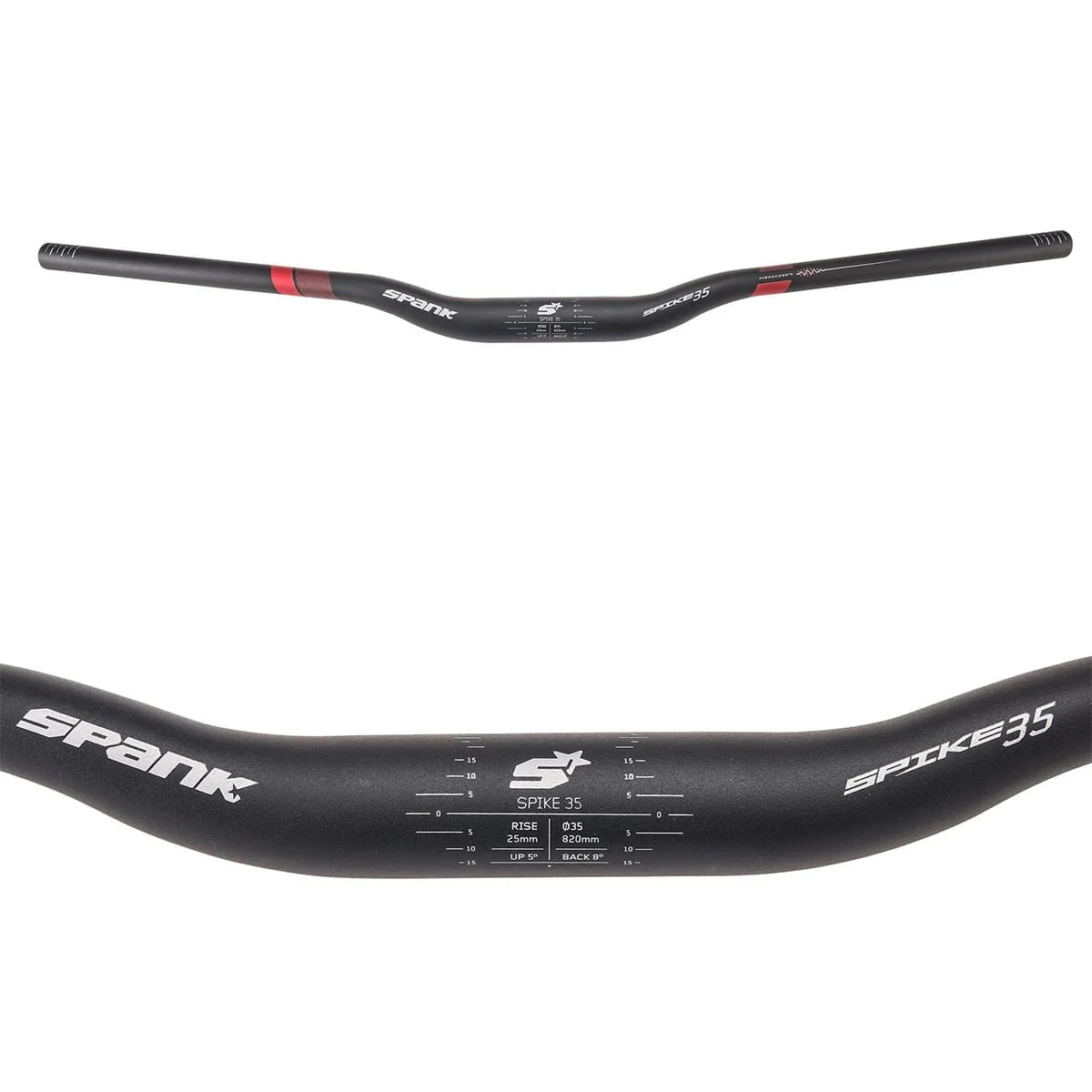 Kierownica SPANK SPIKE 35 VIBROCORE Rise 25mm 820mm czerwona - Image 3