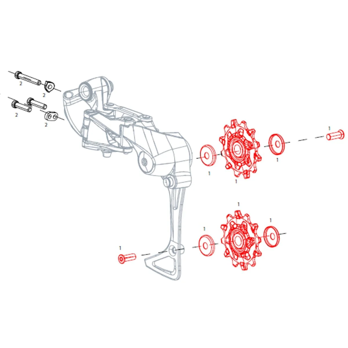 Kółka przerzutki tylnej SRAM APEX 1 / NX 11V (x2) - Image 2