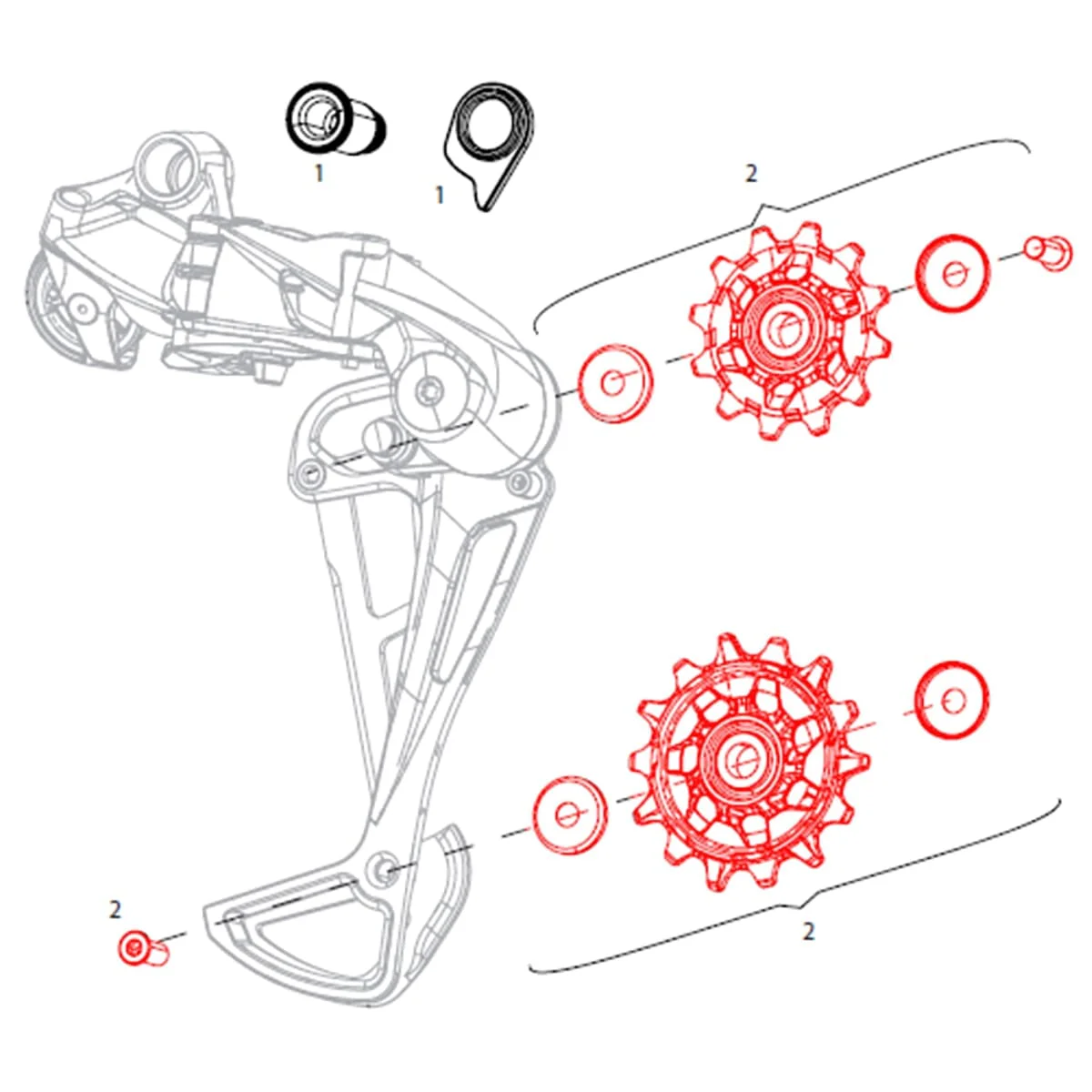 Kółka przerzutki tylnej SRAM EAGLE NX/SX 12V (x2) - Image 2
