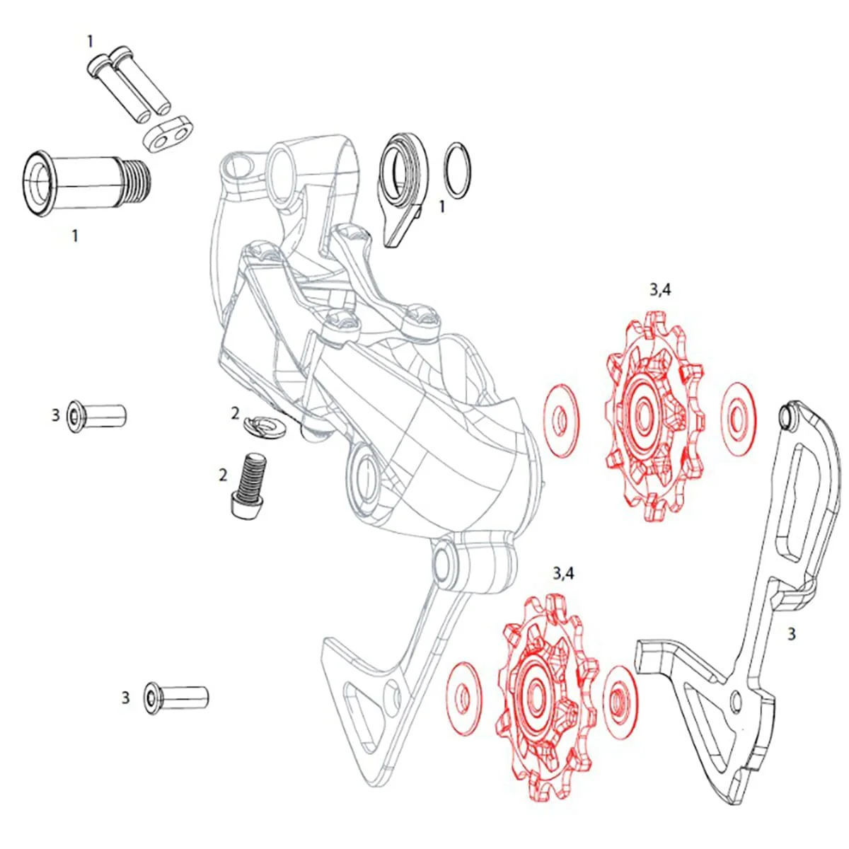 Kółka przerzutki tylnej SRAM GX DH 7v #11.7518.070.000 - Image 2