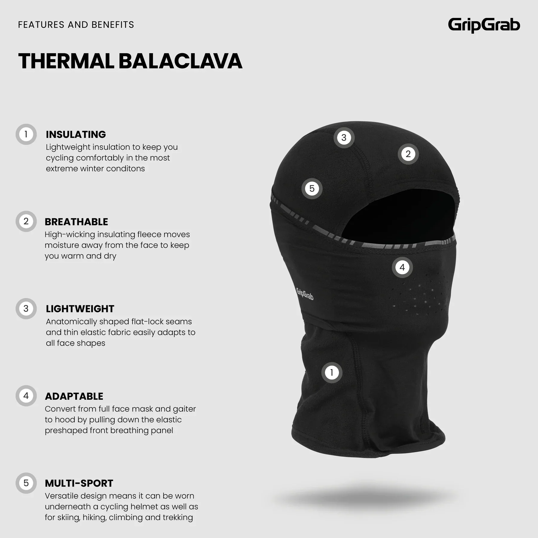 Kominiarka GRIPGRAB THERMO WINTER Czarny - Image 6