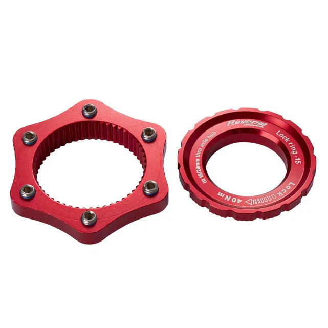 Centerlock > 6-otworowy adapter REVERSE COMPONENTS Czerwony