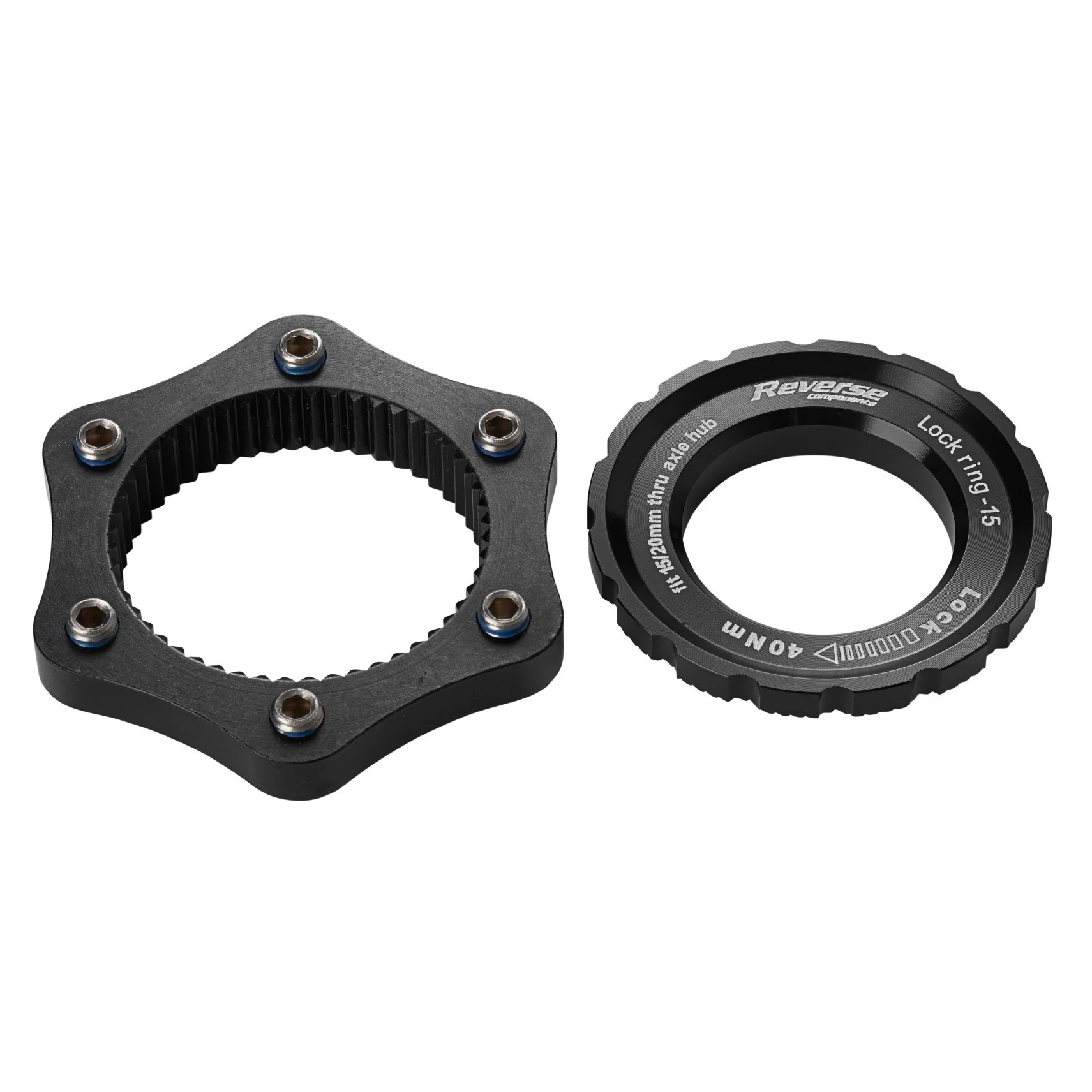 Centerlock > 6-otworowy adapter REVERSE COMPONENTS Czarny
