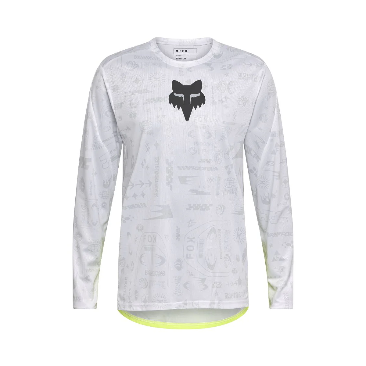 Koszulka z długim rękawem FOX RANGER LUNAR biały/żółty - edycja specjalna