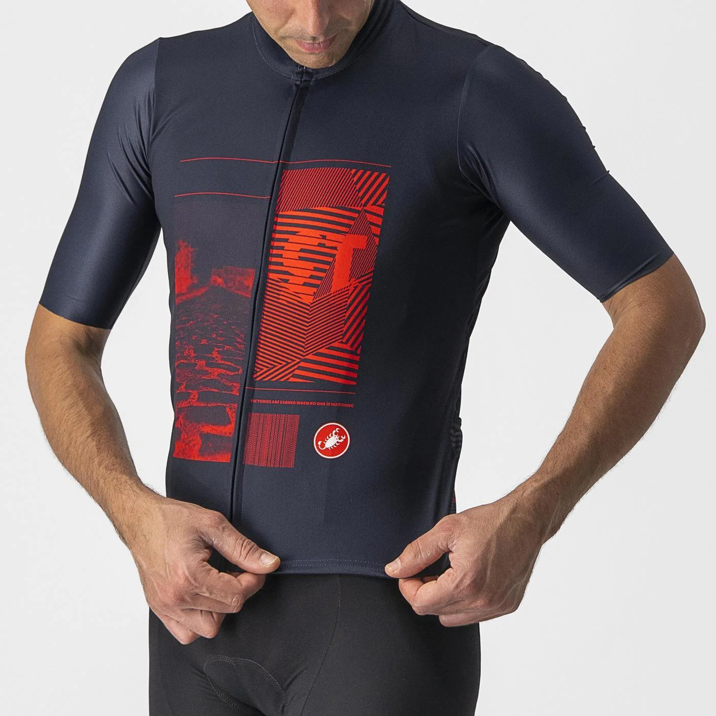 Koszulka z krótkim rękawem CASTELLI 13 SCREEN Blue/Red - Image 5