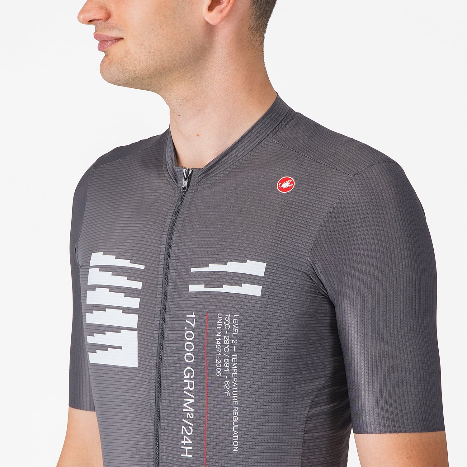 Koszulka z krótkim rękawem CASTELLI ESPRESSO R--A/D Smoke Grey - Image 4