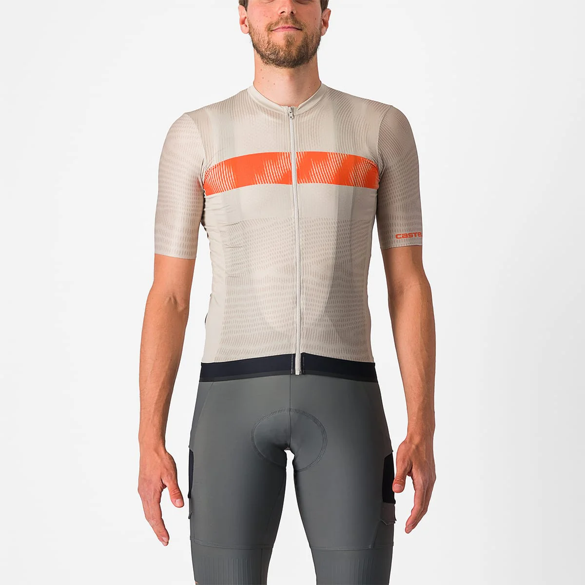 Koszulka z krótkim rękawem CASTELLI UNLIMITED ENDURANCE szary/pomarańczowy