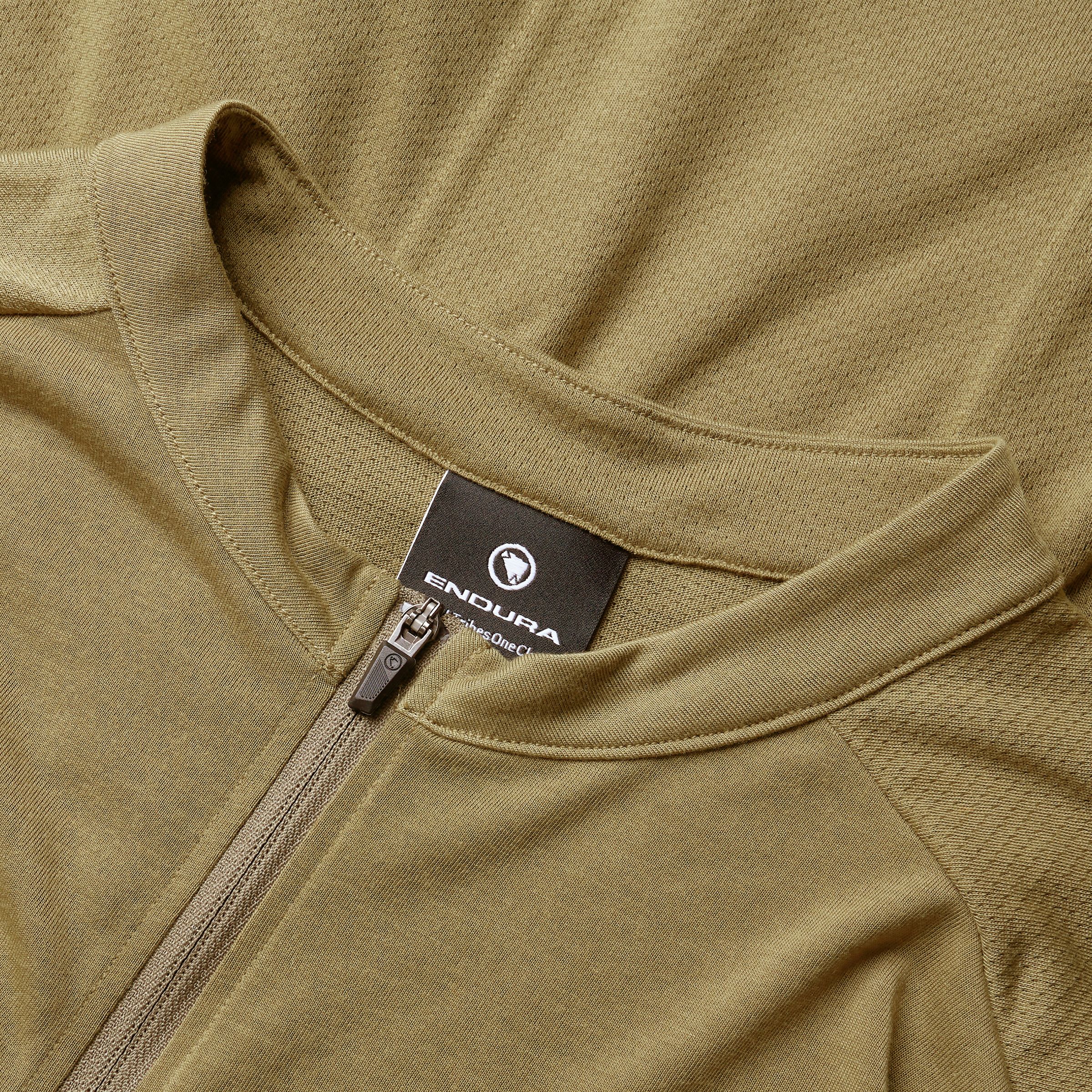 Koszulka z krótkim rękawem ENDURA LOOP ZIPPED Khaki - Image 5