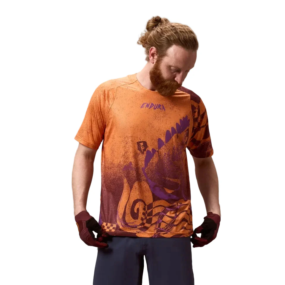 Koszulka z krótkim rękawem ENDURA SINGLETRACK PRINT End Orange