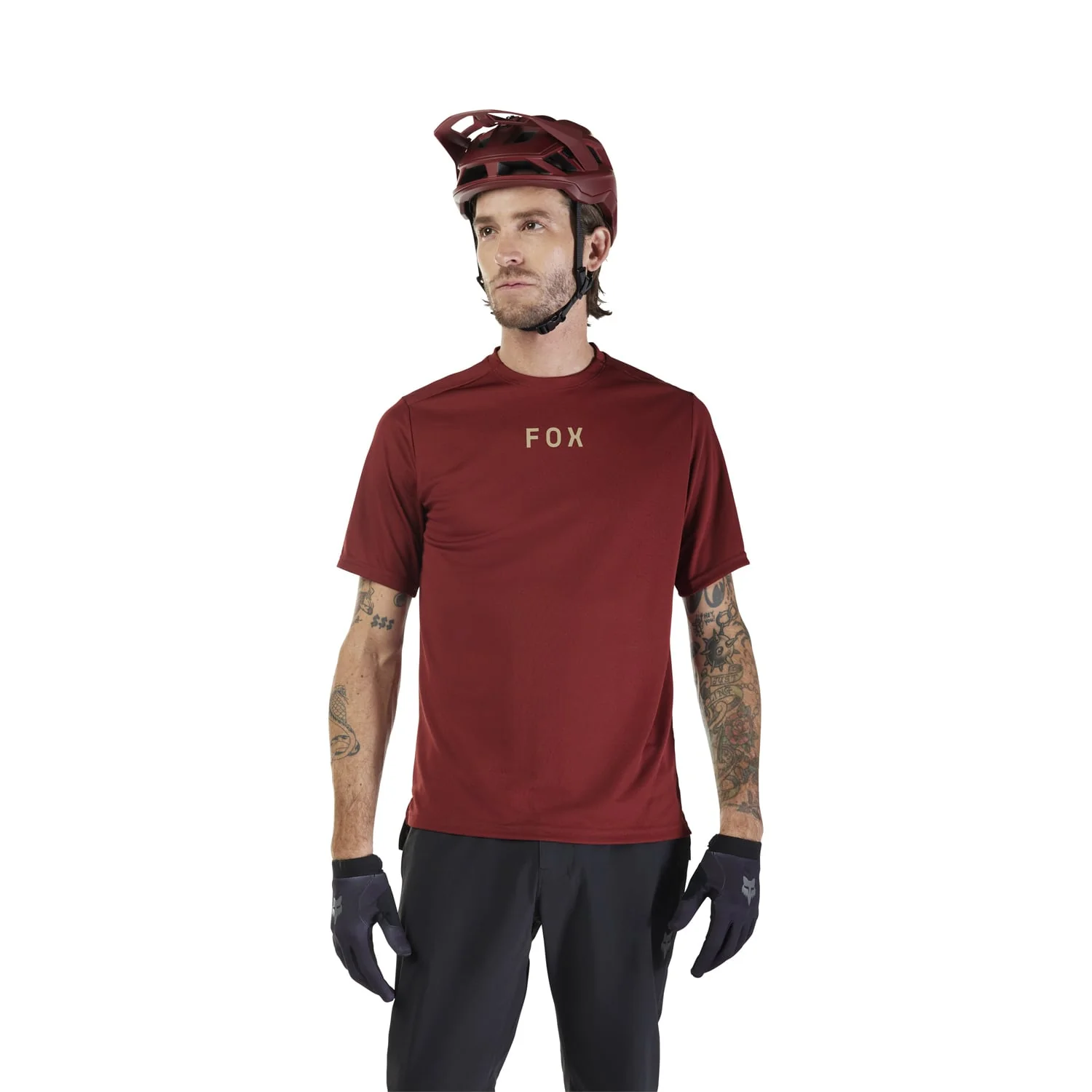 Koszulka z krótkim rękawem FOX RANGER WORDMARK Bordeaux - Image 3
