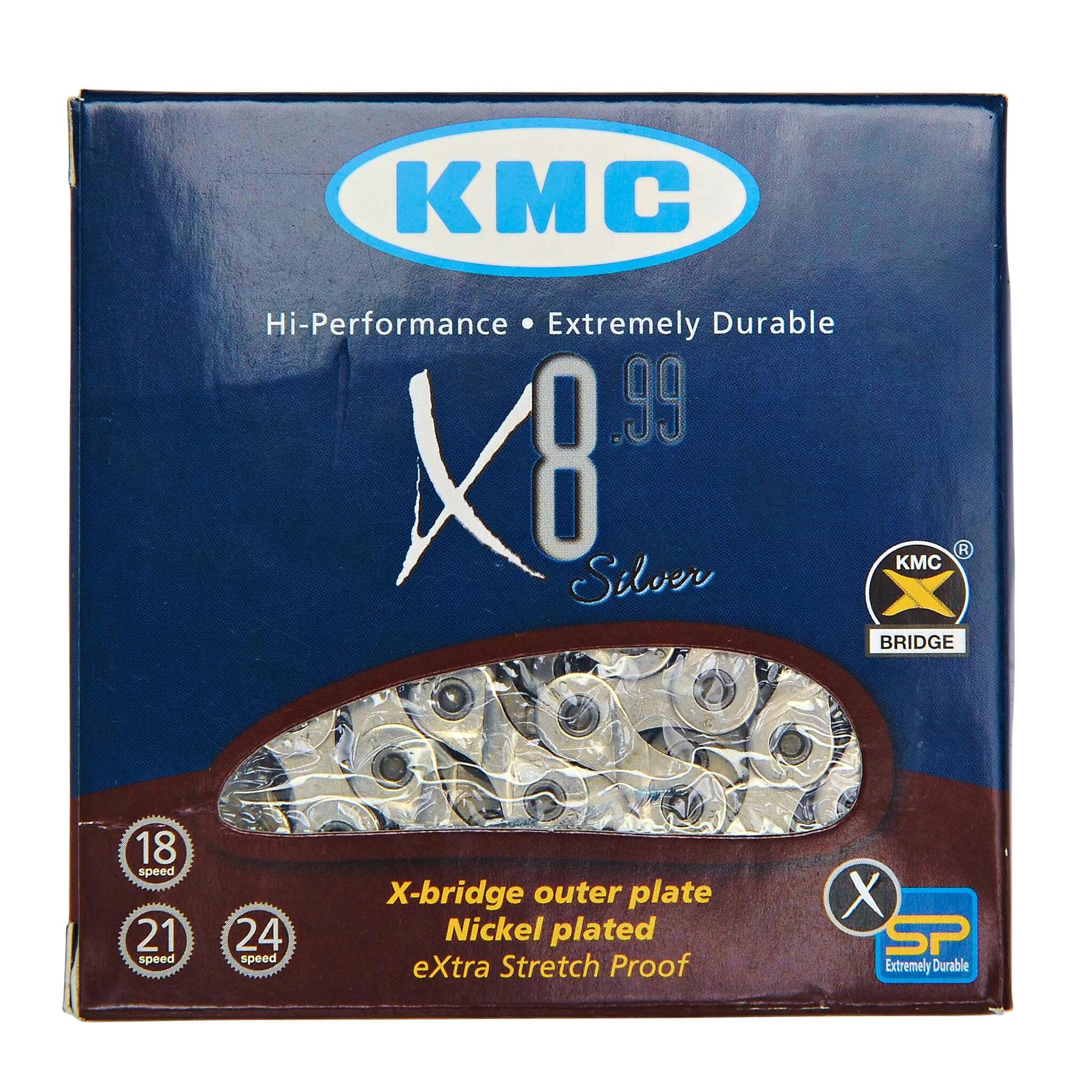 Łańcuch 6/7/8V KMC X8 srebrny - Image 3