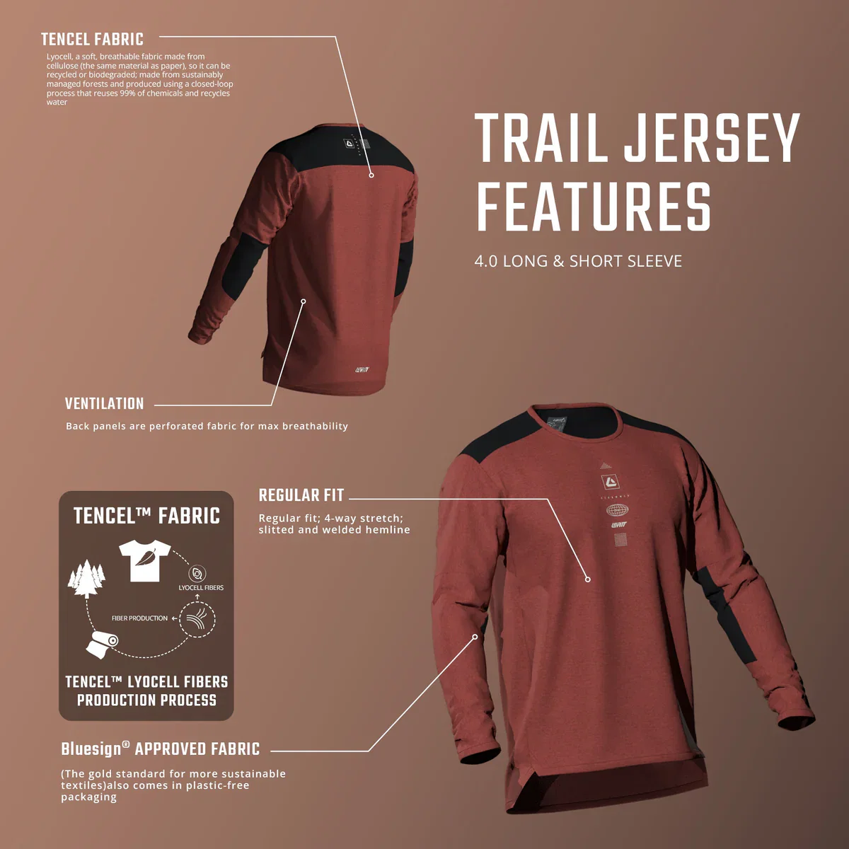 LEATT MTB TRAIL 3.0 brązowa koszulka z długim rękawem - Image 4