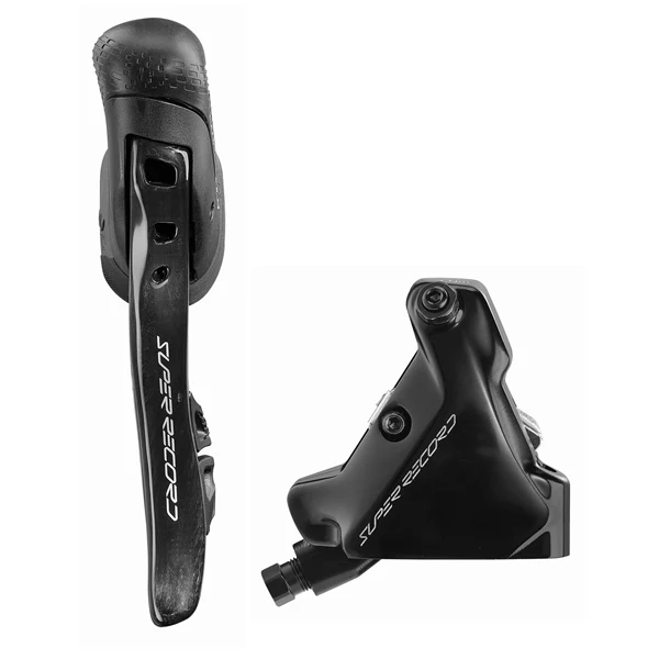 Lewa dźwignia i przedni zacisk 140 mm CAMPAGNOLO SUPER RECORD WRL Flat Mount bez tarczy hamulcowej