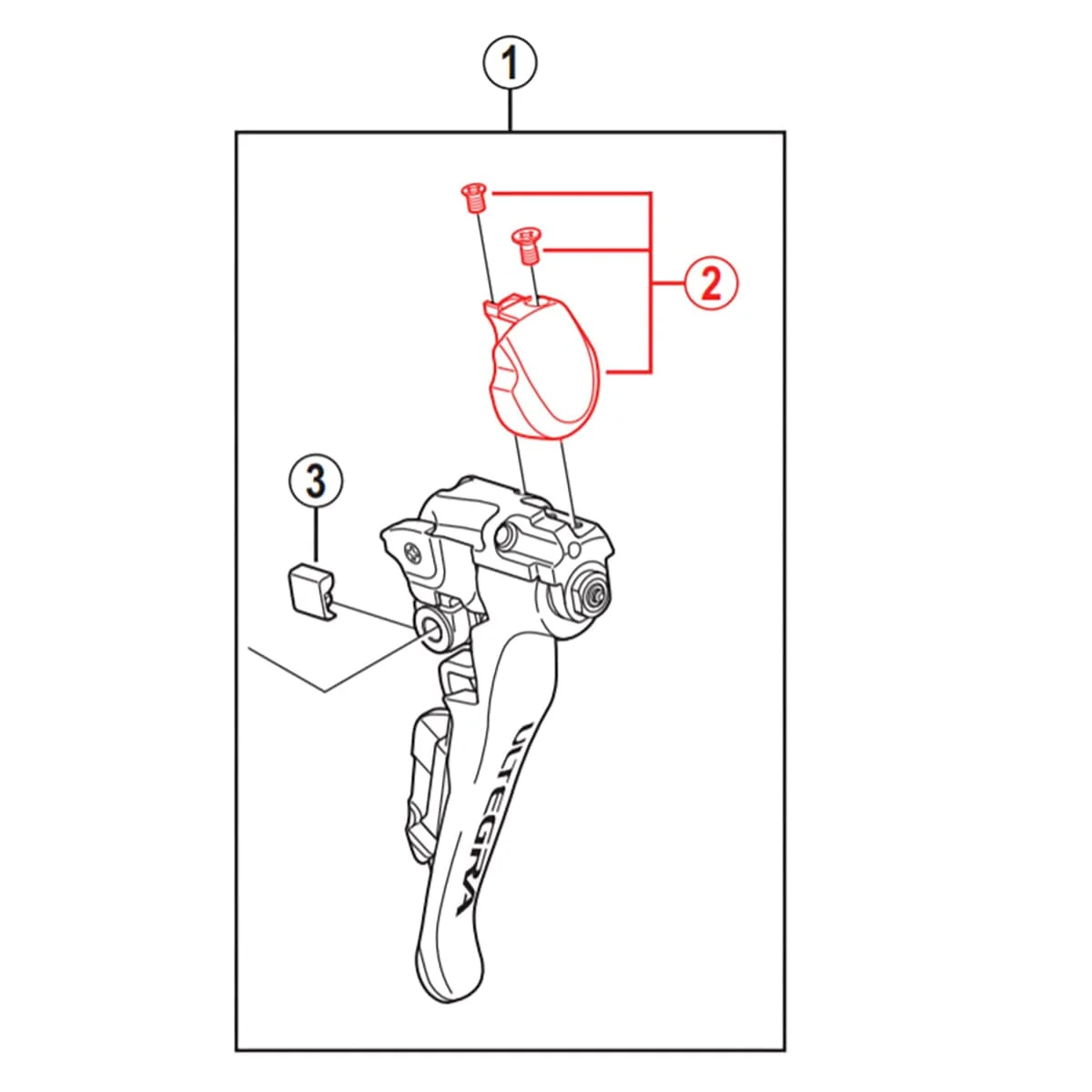 Lewa przednia pokrywa ze śrubami do dźwigni SHIMANO ULTEGRA ST-6800 #Y00F98020