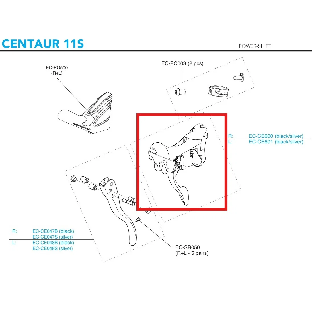 Lewy korpus przerzutki CAMPAGNOLO CENTAUR 11V 2018 Hamulce szczękowe - Image 2