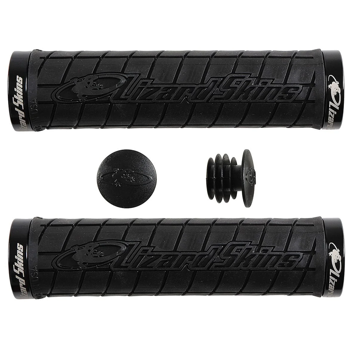 LIZARD SKINS LOGO Lock-On Grips Black