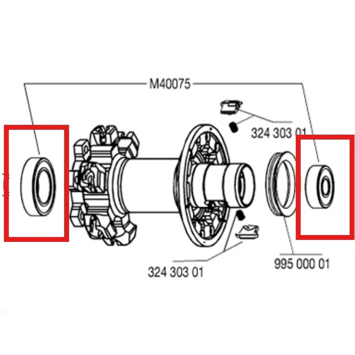 Zestaw 2 łożysk piasty MAVIC RR 608+6903