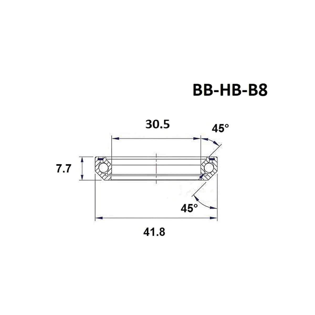 Łożysko układu kierowniczego BLACK BEARING B8 30,5x41,8x7,7 mm 45/45° 1-1/8" - (w języku francuskim) - Image 2