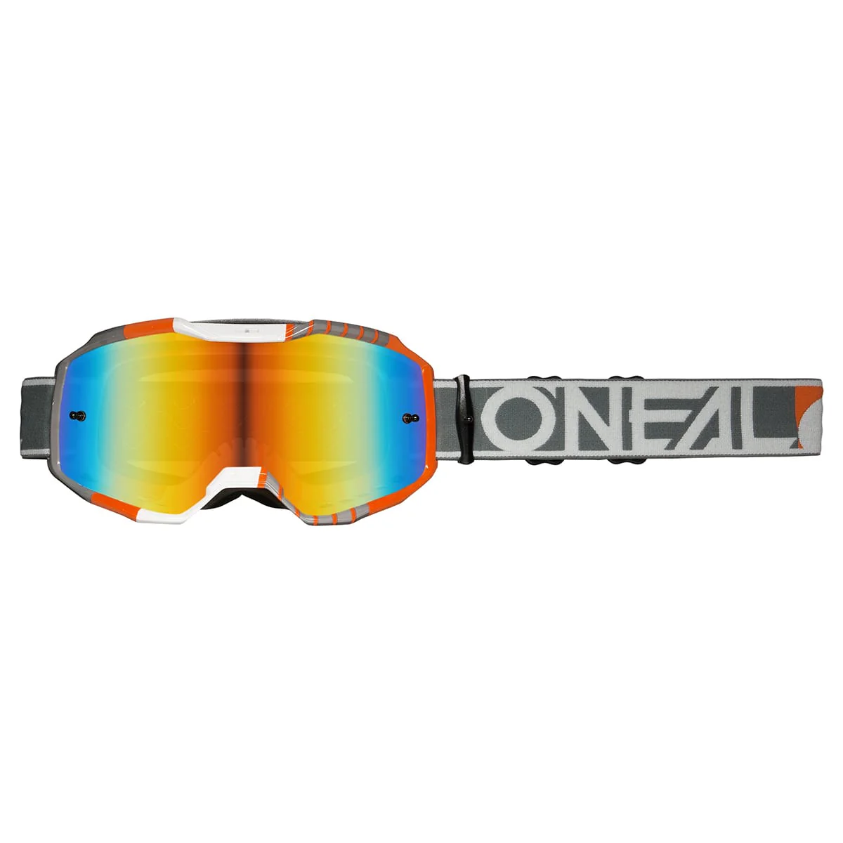 Gogle O'NEAL B-10 DUPLEX biały/czarny/pomarańczowy ekran czerwony radium