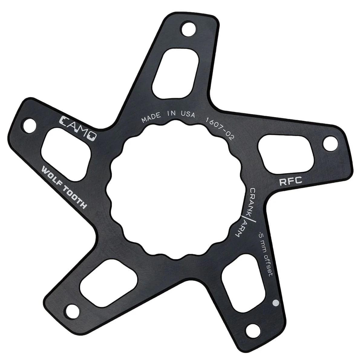 Mechanizm korbowy WOLF TOOTH CAMO M5 Raceface Cinch Direct Mount Boost Offset star -5mm czarny