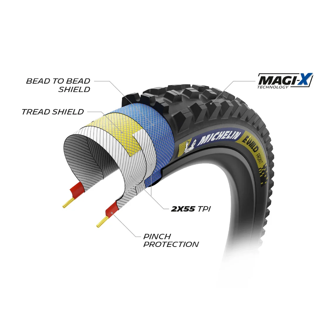 MICHELIN E-WILD FRONT Racing Line 29x2.40 Opona miękka przystosowana do zastosowania bezdętkowego - Image 4