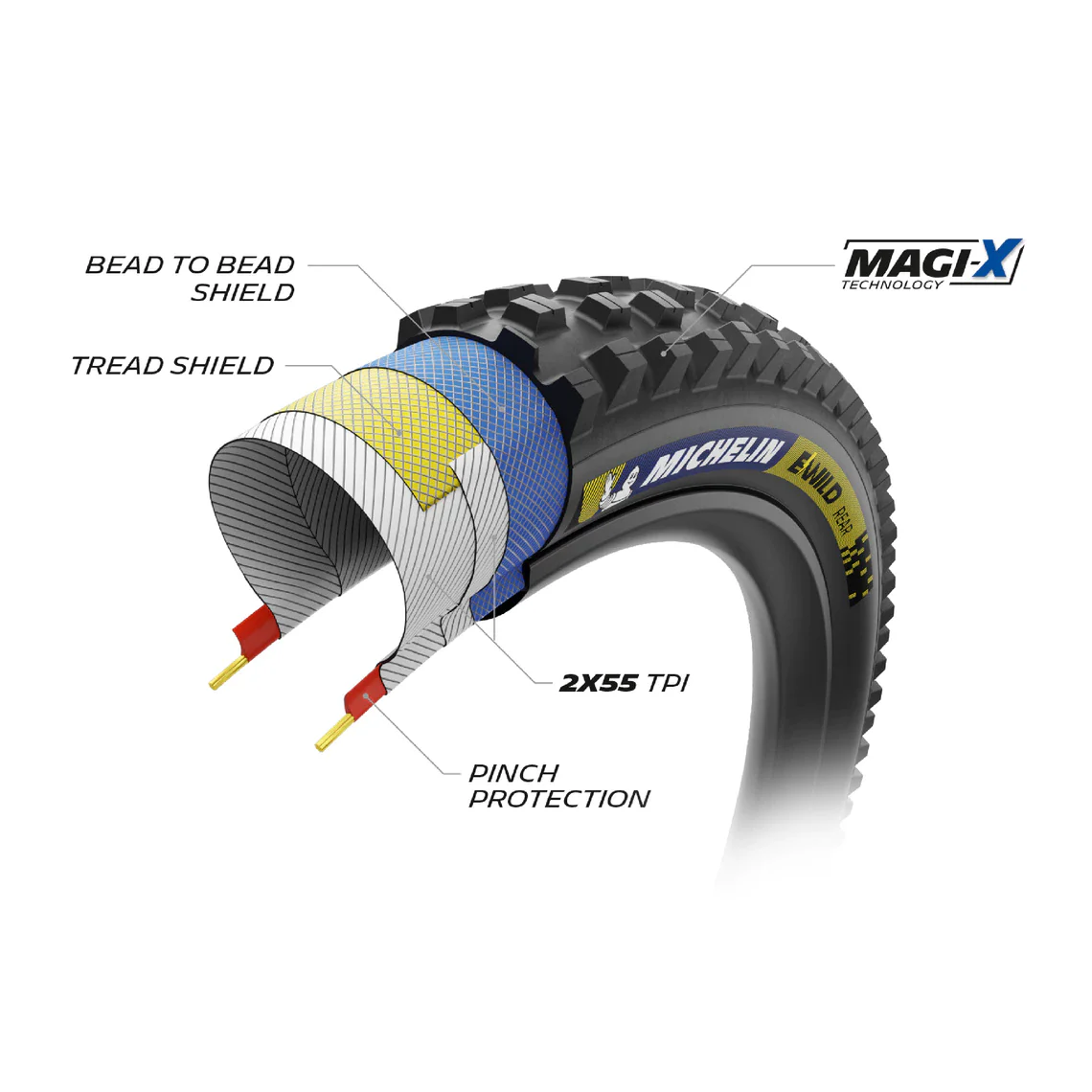 MICHELIN E-WILD REAR Racing Line 27.5x2.60 Opona miękka przystosowana do zastosowania bezdętkowego - Image 4