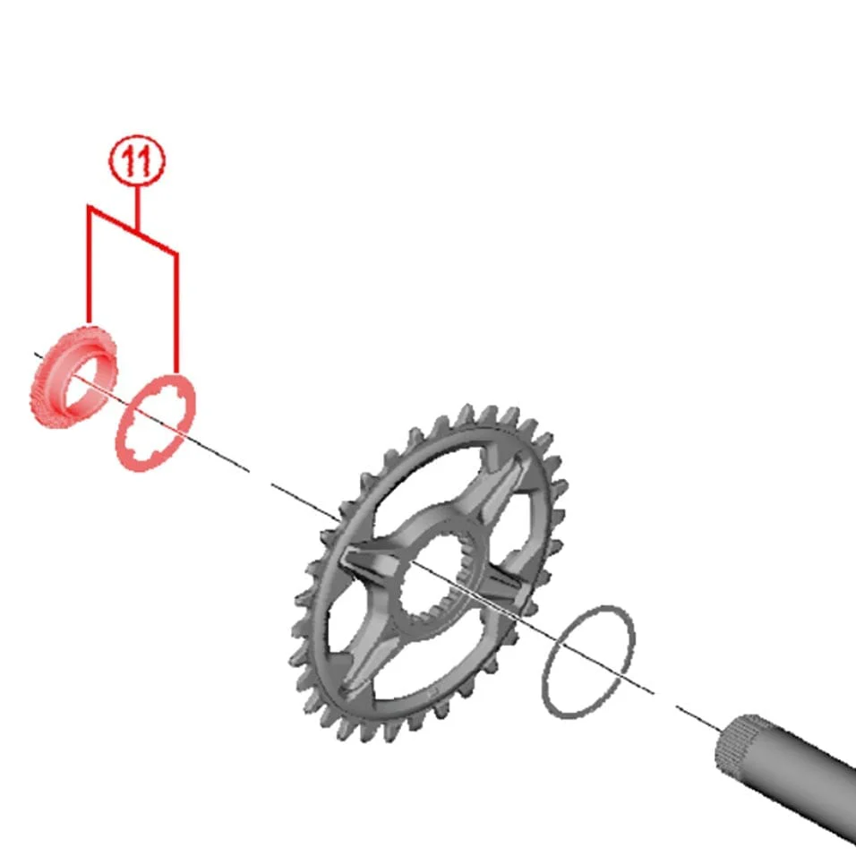 Nakrętka i podkładka mechanizmu korbowego 12V SHIMANO XTR FC-M9100 Grey - Image 2