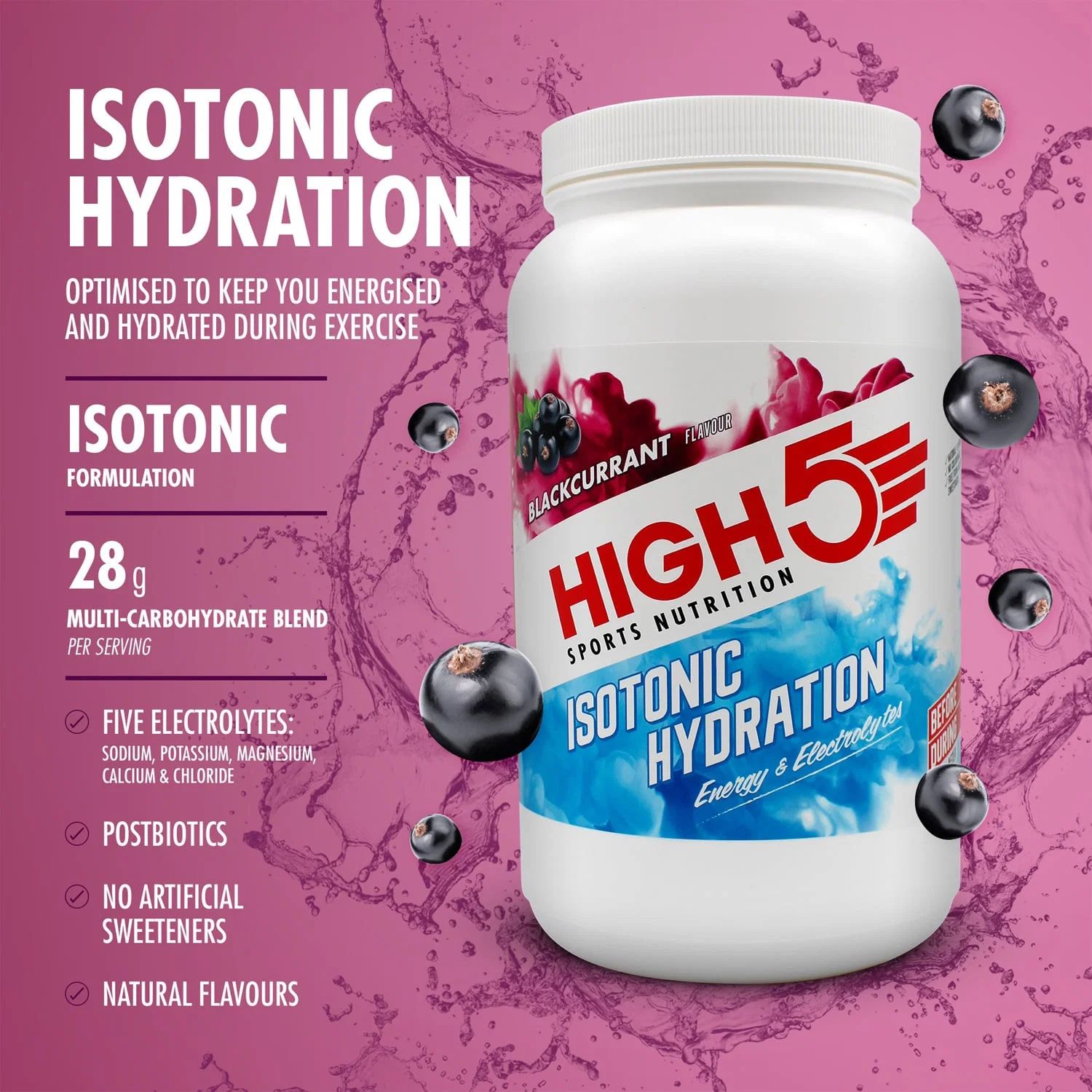 Napój energetyczny High5 ISOTONIC (1,23kg) Czarna porzeczka - Image 2