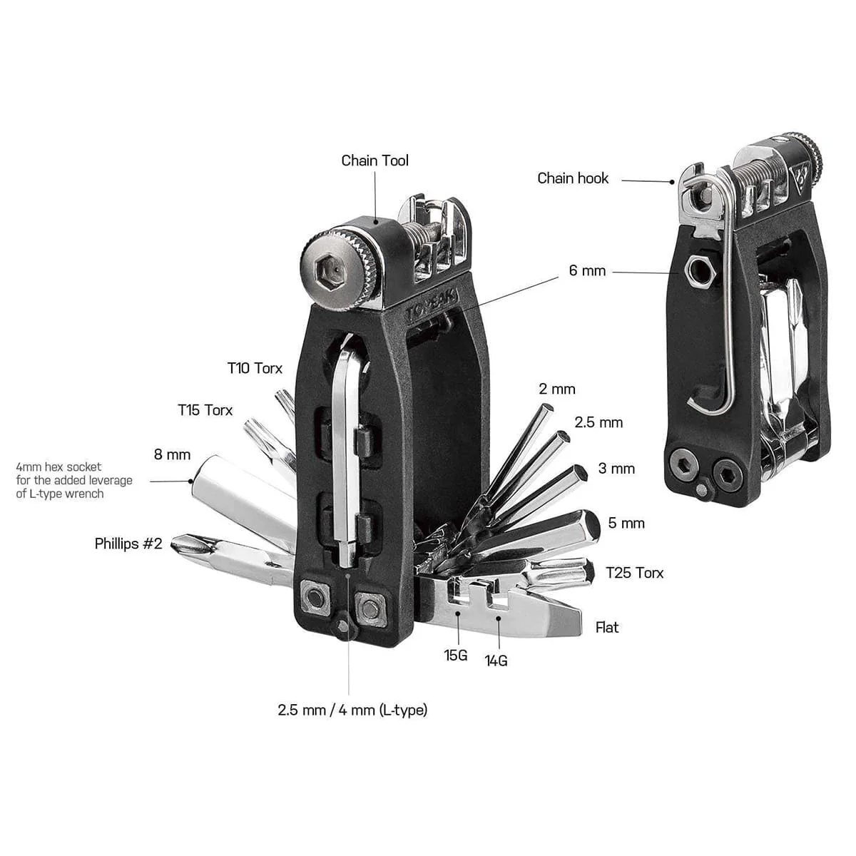 Narzędzia wielofunkcyjne TOPEAK NINJA 16+ (16 narzędzi) - Image 5