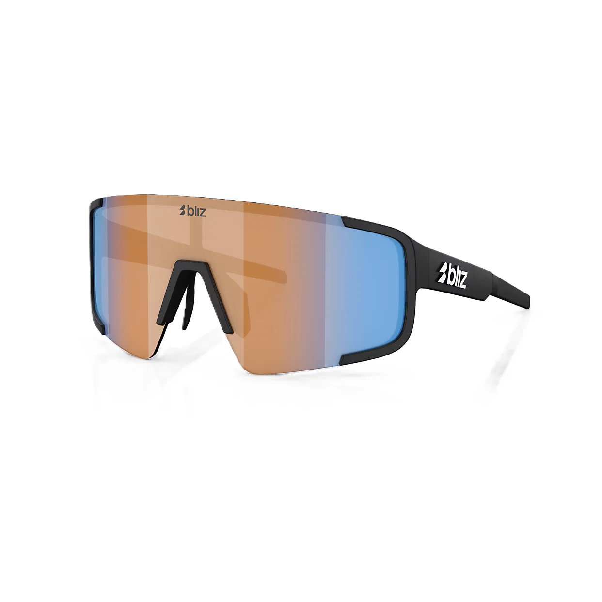 Okulary BLIZ P003 SMALL czarny matowy koral/pomarańczowy z niebieskimi soczewkami Iridium
