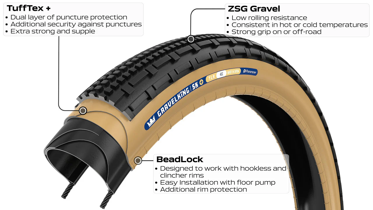 Opona PANARACER GRAVELKING SK+ TLC 700x35c Tubeless Ready Beige - Image 3