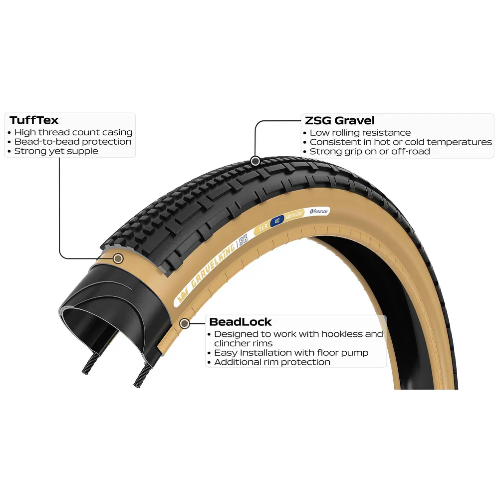 Opona PANARACER GRAVELKING SK TLR 700x40c Tubeless Ready Beige - Image 3
