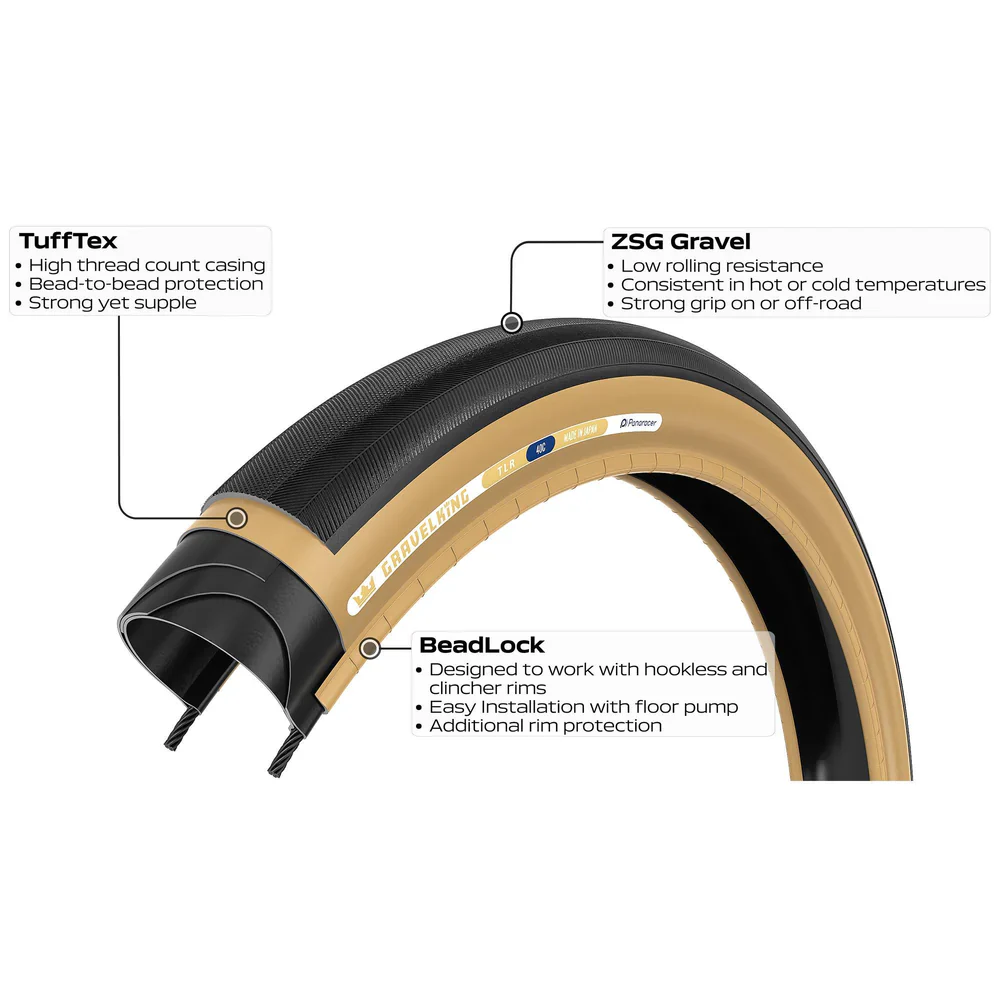 Opona PANARACER GRAVELKING SLICK TLR 650x42c Tubeless Ready Beige - Image 3