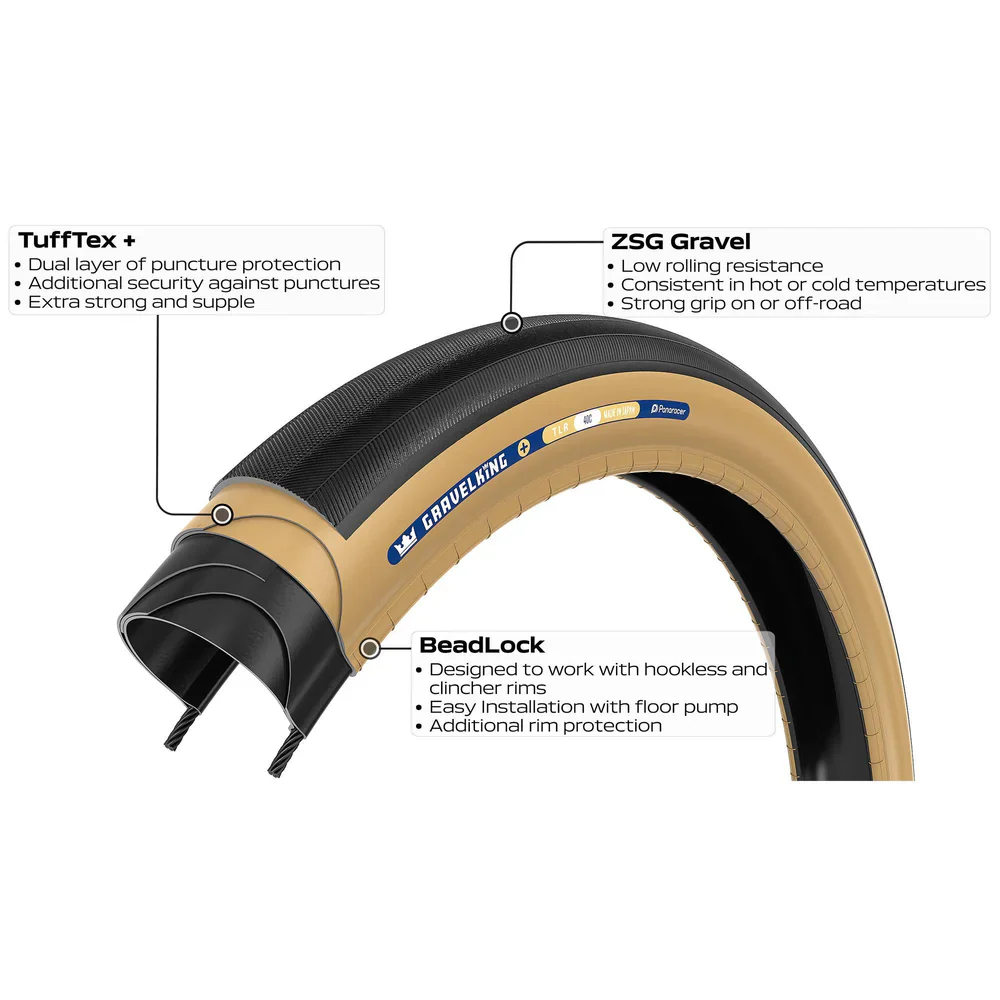 Opona PANARACER GRAVELKING SLICK+ TLR 700x30c Tubeless Ready Beige - Image 3