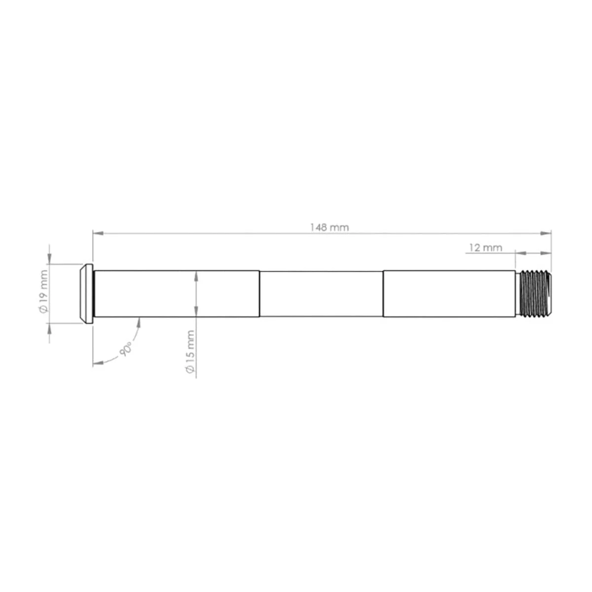 Oś przedniego koła BURGTEC do widelca Rockshox 15x100 mm czarna - Image 2
