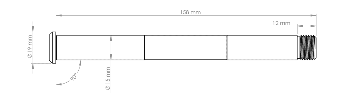 Oś przedniego koła BURGTEC do widelca Rockshox 15x110 mm Boost Silver - Image 2