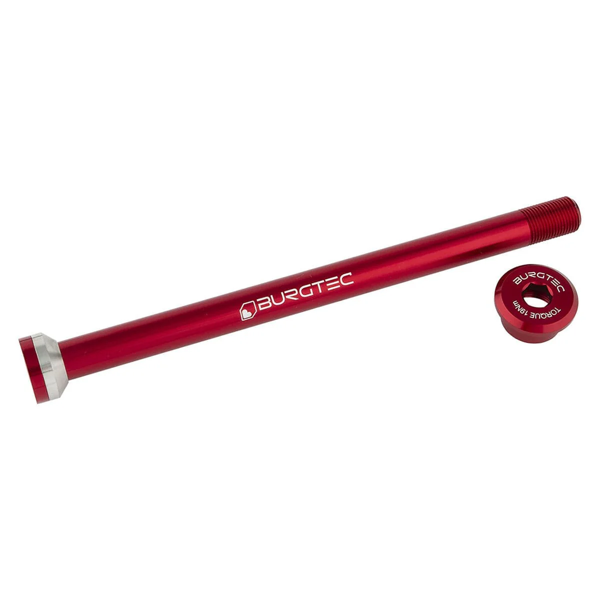 Oś tylnego koła BURGTEC 171 mm do ram przejściowych czerwona