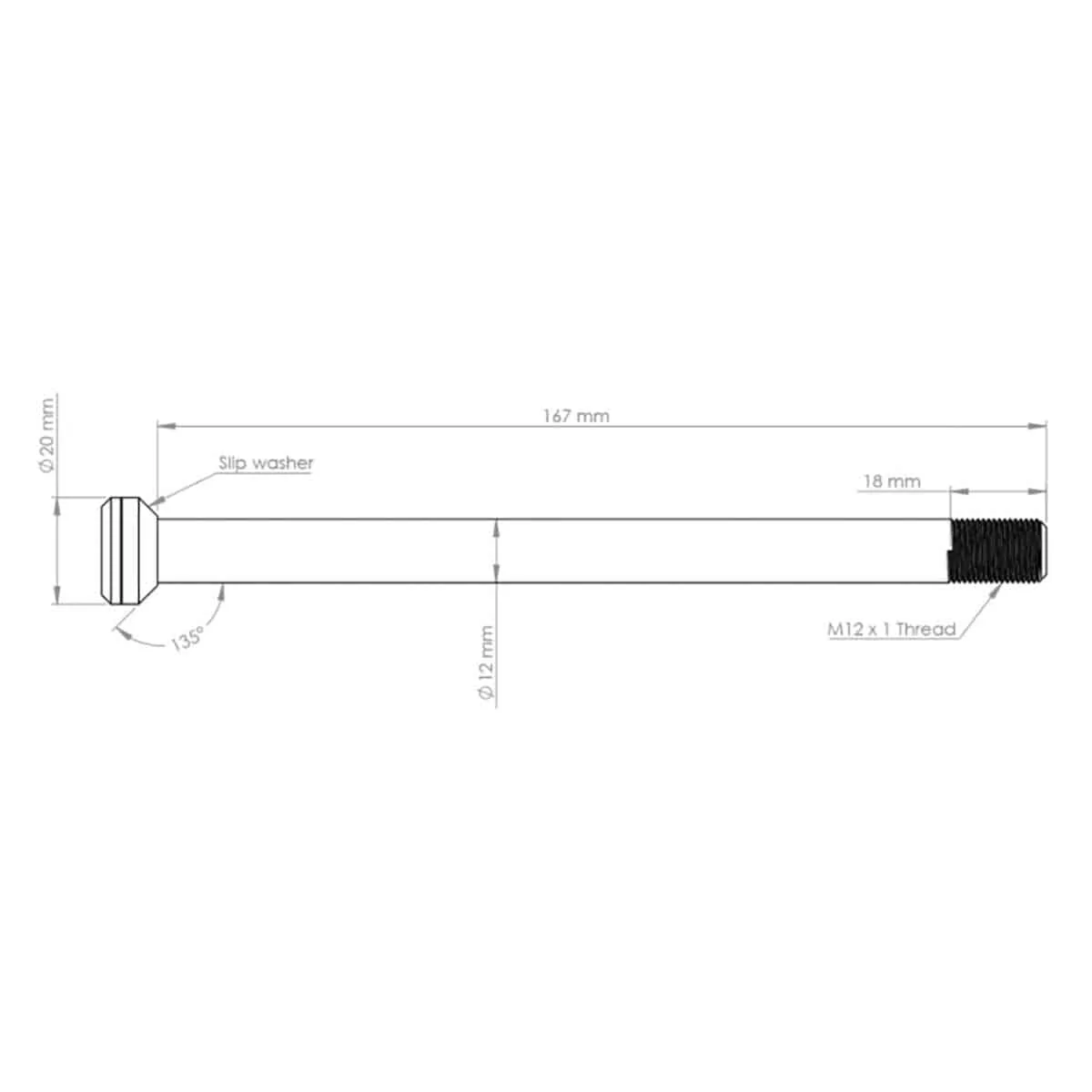 Oś tylnego koła BURGTEC 171 mm do ram przejściowych Niebieski - Image 2