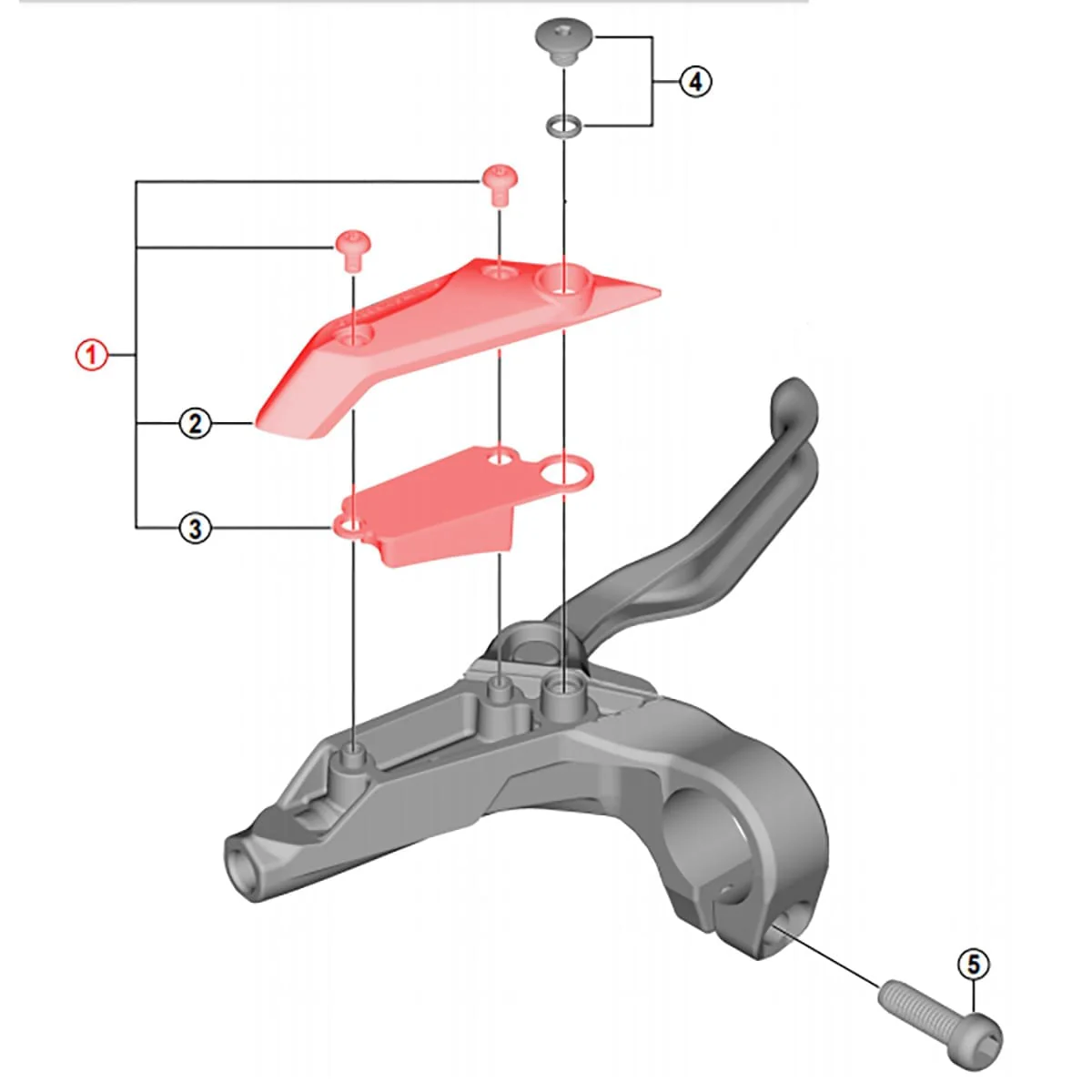 Osłona i membrana lewej dźwigni hamulca SHIMANO ALTUS BL-M315