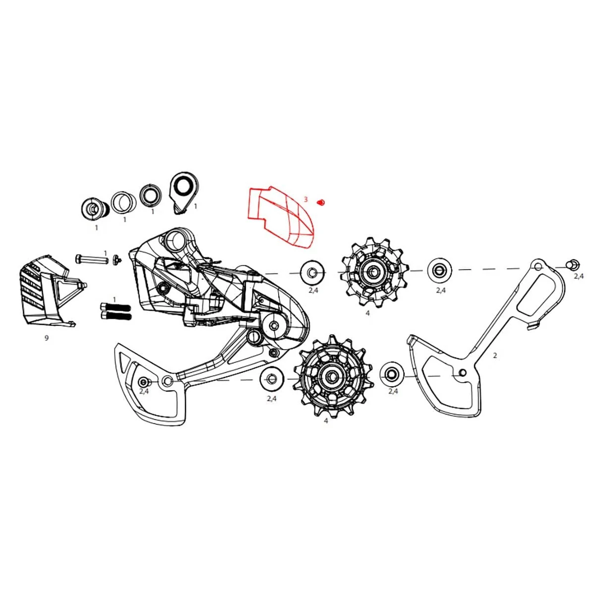 Osłona zawiasu przerzutki tylnej SRAM GX Eagle AXS #11.7518.097.002