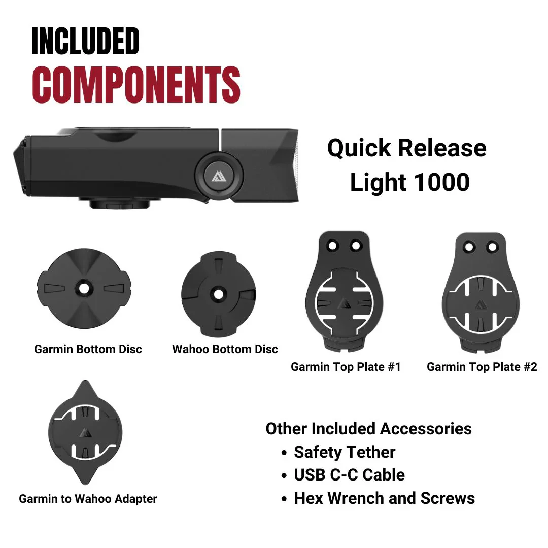 Oświetlenie przednie KOM CYCLING QUICK RELEASE LIGHT 1000 - Image 3