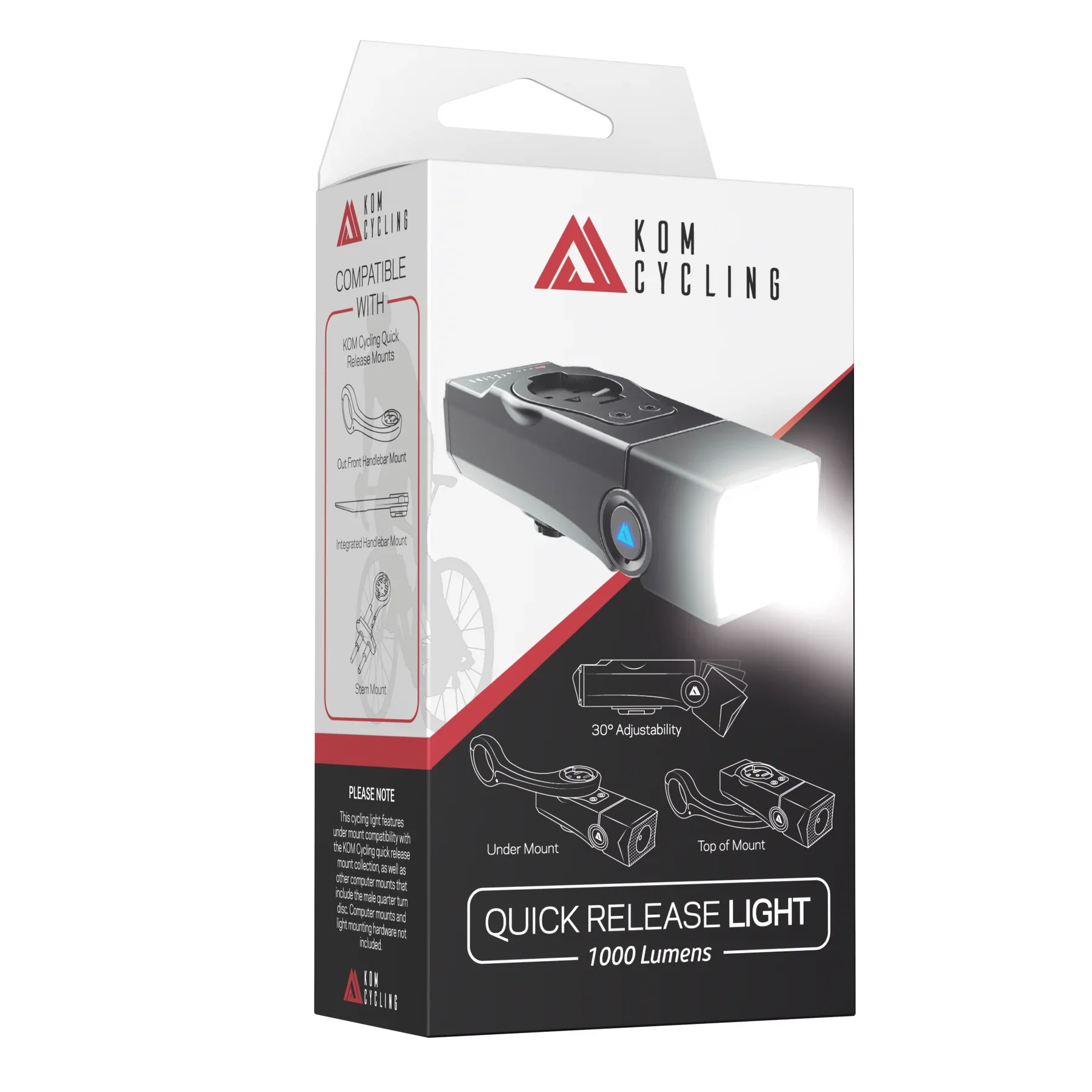 Oświetlenie przednie KOM CYCLING QUICK RELEASE LIGHT 1000 - Image 8
